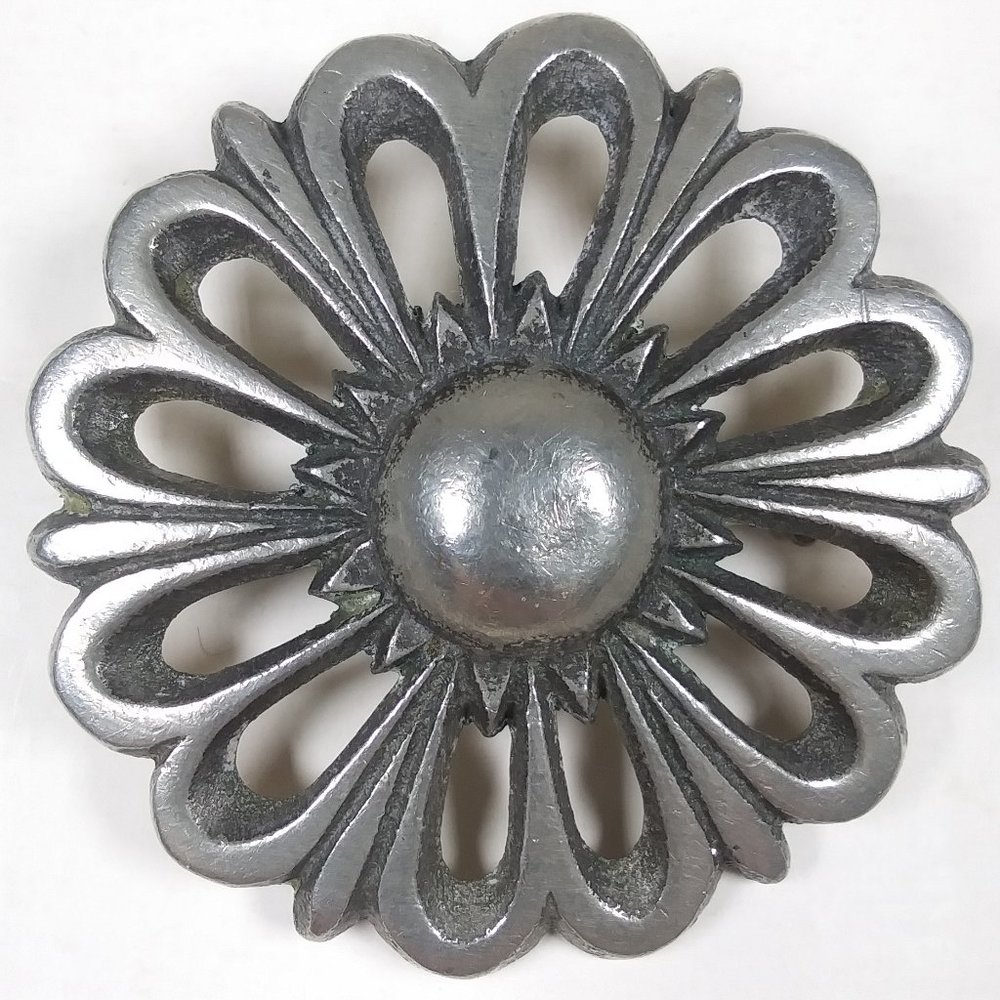 Flower Brooch - Tennung Design Mid-20th Century Modern Pewter